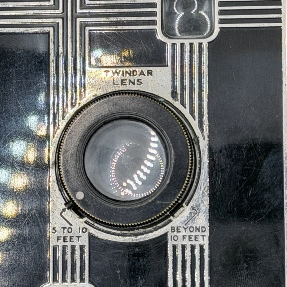 Antique Folding Bellows Camera JIFFY KODAK SIX-20 Clean Clear Glass ART DECO